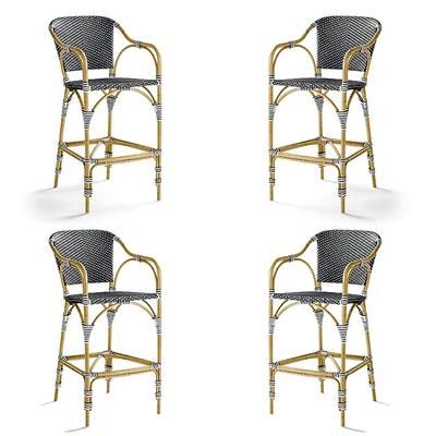 French Cafe 4-pc. Aluminum Bar Stool - Natural - Frontgate