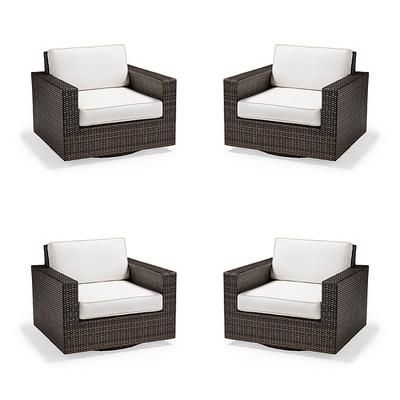 Palermo 4-pc. Swivel Lounge Chair in Bronze Wicker - Standard, Sailcloth Cobalt - Frontgate