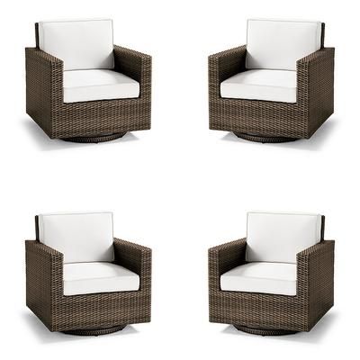 Small Palermo 4-pc. Swivel Lounge Chair in Bronze Wicker - Standard, Peacock - Frontgate