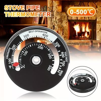 TEMU Stove Thermometer, Magnetic Log Burner Thermometer, Fireplace Temperature Monitor Gauge For Wood Log, Magnetic Stove Thermometer Fire Stove Thermometer Gauge