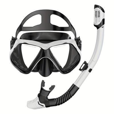 TEMU A Set Of Professional Snorkeling Gear With A 180° Panoramic View, Made Of Tempered Glass, Including A Two-piece Snorkeling Set, Suitable For Outdoor Activities.