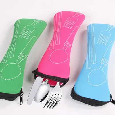 1PC Portable Cutlery Bag Cutlery Bag Cutlery Bag Travel Packaging Storage Box Cutlery Picnic Fork Spoon Bag