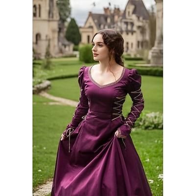 Medievale Rinascimento Vestito Vichingo Cavaliere Celtico Costume Per donna Vichingo Reale Halloween Carnevale Mascherata Performance LARP Fiera Rinascimentale Adulti Vestito