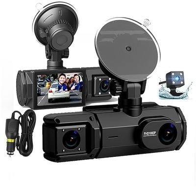 Telecamera per auto wifi full hd 1080p, registrazione a 3 canali, visione notturna anteriore sinistra destra posteriore, registrazione in loop, monitoraggio del parcheggio 24 ore su 24