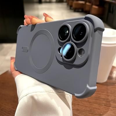 TEMU Shockproof Tpu 4-corner Shockproof Soft Phone Case Compatible With Iphone 16 15 14 Pro For Compatible Wireless Charge Lens Protection Cover