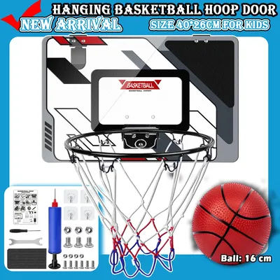 New Large Size Children Kids Hanging Basketball Hoop Door Wall Mounted 40*26cm Indoor Outdoor Basketball Board Toy Set with Pump