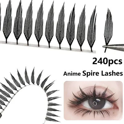 MIOFIA Tower Top Feather shape Eyelash Extension Comic Natural Lightweight False Eyelashes Premade Fans Lashes for Makeup Tool