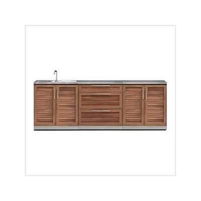 NewAge Outdoor Kitchens Grove 4-Piece Outdoor Kitchen Set with Countertops and Covers