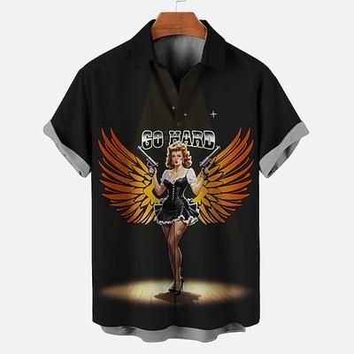 Blusa / Camicia Manifesto retrò Ragazza retrò Anni 1950 Retrò Vintage Grafico per Per uomo Adulti Stampa 3D per Mascherata Quotidiano Vacanza Feste