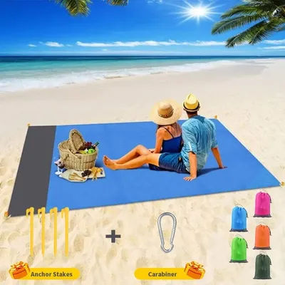 Tapis de plage de poche imperméable, couverture de plage pliante, tapis de Camping léger, tapis de pique-nique en plein air