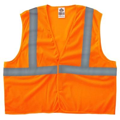 Ergodyne Glowear Safety Vest, Super Econo, Type-R Class 2, X-Small, Orange, 8205Hl