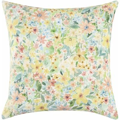 Amithi 20" Square Modern Yellow/Light Pink/Light Green Throw Pillow - Boutique Rugs