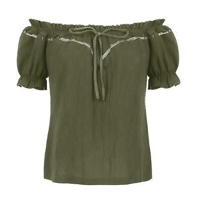 Retrò Vintage Medievale Rinascimento Blusa / Camicia Manica a Palloncino Vichingo Cavaliere Celtico Elfico Tinta unica Costume Per donna Celtico Fantasia Mascherata Vacanza Casual Quotidiano LARP