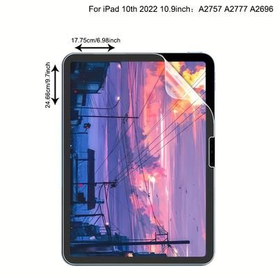 "TEMU For Ipad Air 5/ 4/3/ 2/ 1 Screen Protector For Ipad 5/ 6/ 7/ 8/ 9/ 10 .2 "10.9" 9.7 " Protector For Pro 11" 12.9 "mini 12 3 4 5 7.9" Pet Writing And Painting Protector"