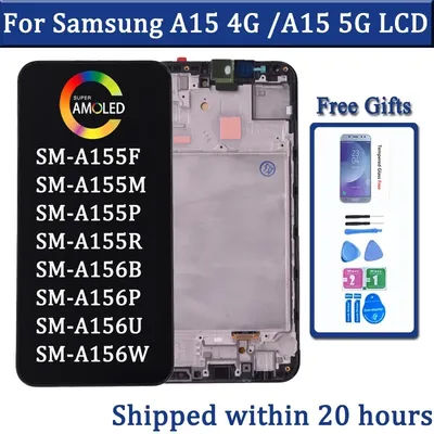 AMOLED For Samsung A15 4G SM-A155F LCD Display Touch Screen Digitizer Assembly For Samsung A15 5G