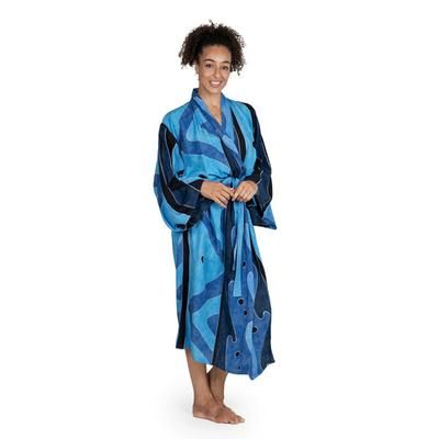 Tropical Sea,'Women's Unique Batik Robe from Indonesia'
