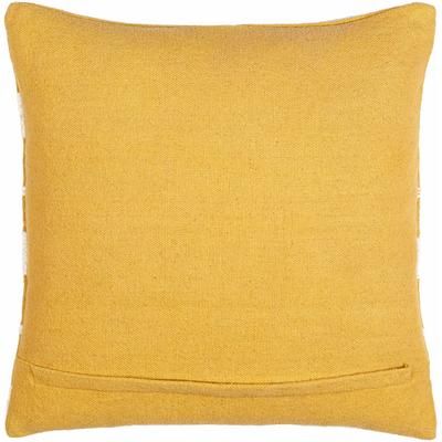 Braydi 22" Square Modern Cotton Mustard/Cream Throw Pillow - Boutique Rugs