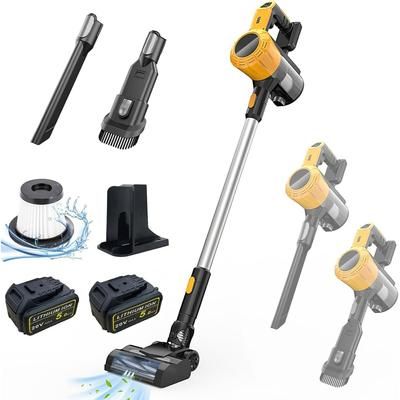 TEMU 3-in-1 Handheld Vacuum Cleaner Cordless Vacuum, For 20v 2x 5.0ah Battery, Upright Handheld Stick Vacuum Brushless,150000r/min, For Hardwood Floor Carpet Car Pet Hair