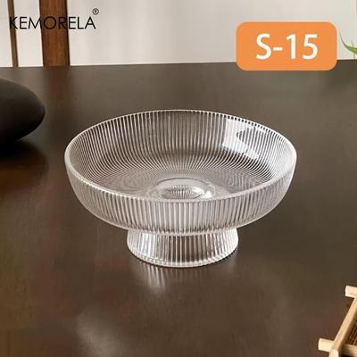 TEMU Kemorela Elegant Glass Fruit Bowl - Large Capacity, Vertical For Cakes & Snacks, Restaurants & Banquets