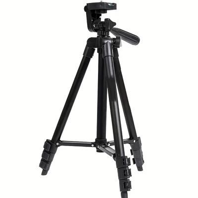 TEMU Aluminum Tripod Stand | Adjustable & Foldable | Phone And Camera Mount | Lightweight, Extendable Legs For Smartphones And Dslr Cameras | Ideal For Photography And