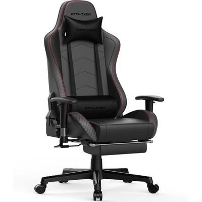 Chaise Gaming Repose-Pieds Haut-Parleur Bluetooth Fauteuil Gamer Gris Siège Ergonomique Noir