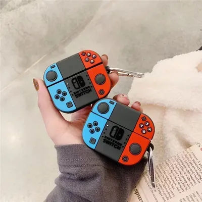 Cute Nintendo Switch iPhone Headset For AirPods 4 1 2 3 Cover 3D Cartoon Gamepad Earphone Case For Air Pods Pro Silicone Shell