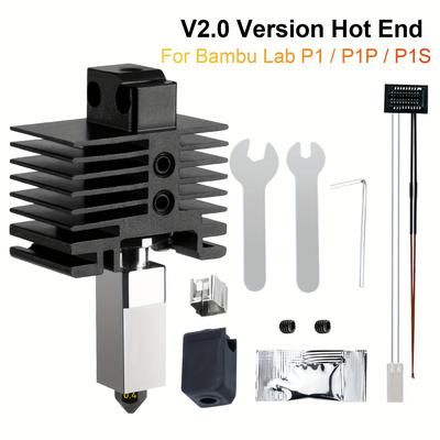 TEMU Complete Hotend Kit For X1, X1c, X1e, P1, P1p, P1s Series 3d Printer - Durable Steel Nozzle Set (0.2, 0.4, 0.6, 0.8mm), Extruder Replacement, And More,