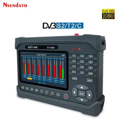 Satlink ST-6986 DVB-S2/S DVB T/T2 DVB-C Satellite signal finder locator H.265 HEVC MPEG-4 signal Meter Finder satlink ST6986