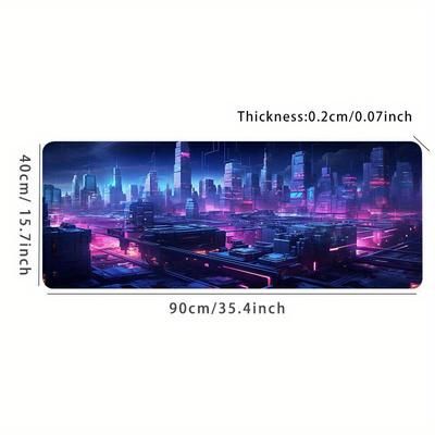 TEMU Cyberpunk, The Block Mousepad, Cool Gamer Desk Mat Keyboard Pad Large Carpet Computer Table Surface For Accessories Non-slip Mouse Pad