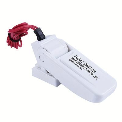 TEMU 12v Automatic Boat Bilge Pump Switch With Float Valve - Submersible Water Pump For Marine , White Pe Material, Battery-free Operation, For Yachts And Boats, Float Switches For Pump