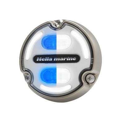 Hella Marine Apelo A2 Blue White 3000 Lumens LED Underwater Light w/ Housing Bronze Housing White Lens w/Edge Light 016147-101