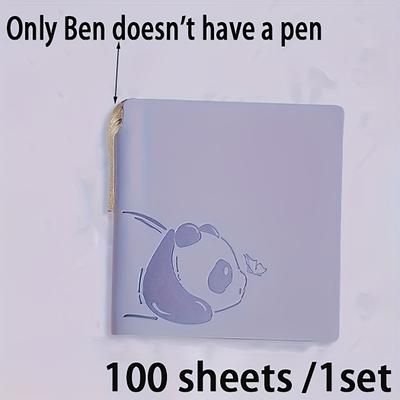 TEMU 1set Panda Square Small Notebook, Portable Pocket Square Small Notebook, Small High Appearance Level Panda Notepad