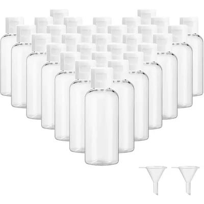 50pcs 20/30/50/60/80/100ml Plastic Squeeze Bottle with Flip Cap PET Lotion Shampoo Bottle Empty Cosmetic Sample Container Travel