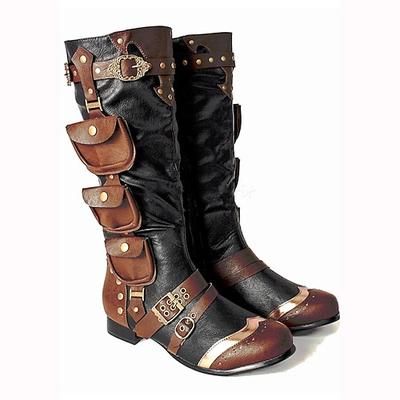 Retrò Vintage Medievale Rinascimento Scarpe Pirata Cavaliere Vichingo Crociato Costume Per uomo Celtico Costumi da pirata Halloween Carnevale Mascherata Evento / Festa Mascherata Adulti Scarpe