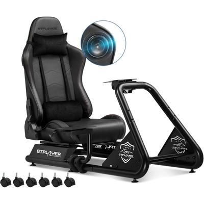 Simulateur de Conduite, Siège de Simulation pour pc avec Haut-Parleurs, Support pour Volant et