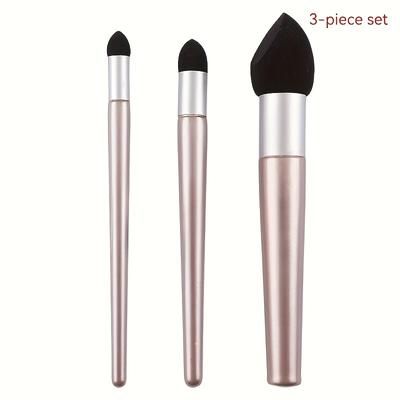 TEMU 3pcs Artist Sponge Brush Set - Washable & Reusable, High Gloss Sketching Tools With Ergonomic Grooved Handles For Fading, Highlighting, And Correcting - Detailed Artwork, Paint Brushes