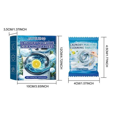 Powerful Dirt Removal Washing Machine Cleaning Effervescent Tablets Hair & Grease Cleaner Clogless Powerful Cleaning Tablets