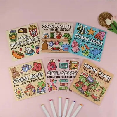 Coloring Book For Adults And Teens Halloween Theme Featuring Adorable Creepy Creatures In CUTE GROOVY For Relaxation Gift