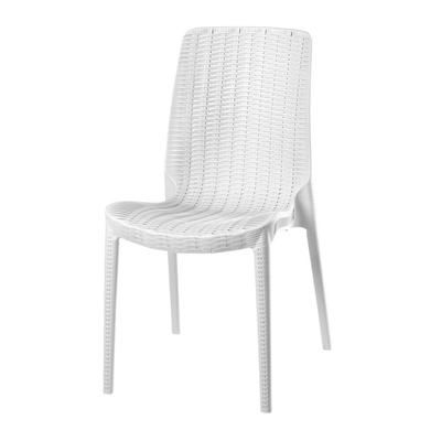 Set of 4 Rue Stackable Outdoor Dining Chairs by Lagoon in White