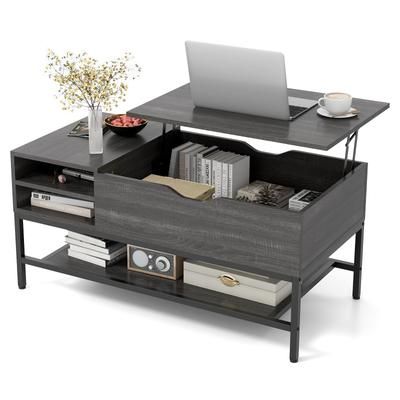 TEMU Goflame Lift Top Coffee Table Flip Table With Hidden Compartment & Removable Storage Shelf