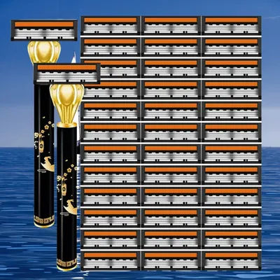 3-layer Manual Razor Men Classic Shaver Replacement Blade Shave Shaving Safety Razor Facial Care Shaving Blades
