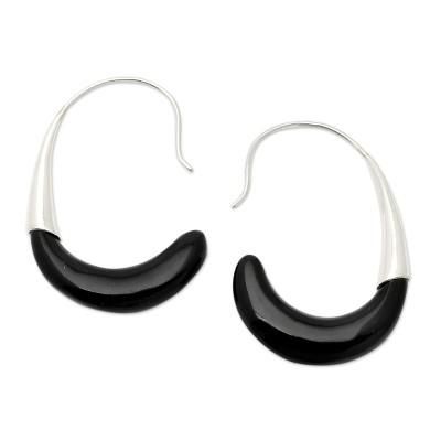 'Minimalist High-Polished Sterling Silver Half-Hoop Earrings'
