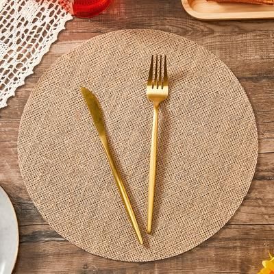 TEMU 10pcs Rustic Burlap Placemats - Round, Reusable Brown Linen Table Mats With Natural Jute Texture For Farmhouse Decor, Christmas, Weddings, And Holiday Gatherings, Christmas Table Decoration