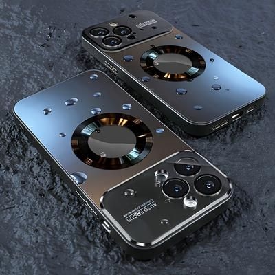 TEMU New Titanium Deluxe Matte Case For Iphone 16 15 14 11 Pro Max 14 15 16plus Shockproof Magnetic Wireless Charging Phone Case With Glass Lens Protection Cover