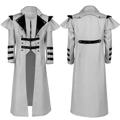 Punk Gotico Vittoriano Steampunk Cappotto Costume Cosplay Abbigliamento esterno Vampiro Costume Per uomo Halloween Carnevale LARP Fiera Rinascimentale Adulti Cappotto
