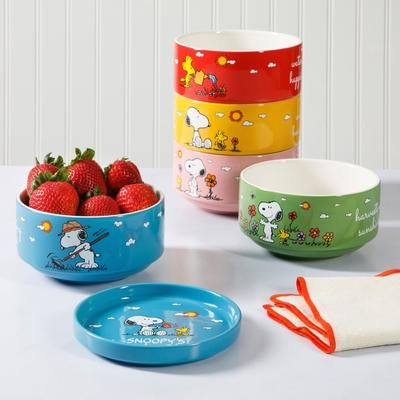Snoopys Garden Patch 6-Piece Stackable Bowl Set by BrylaneHome in Multi