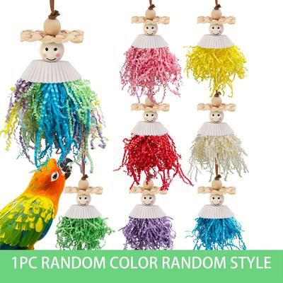 TEMU 1pc Color And Style Random Delivery Parrot Toy Bird Toy Colored Boredom Cage Accessories
