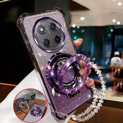 TEMU Bracelet Suitable For Magic 7 Lite / X9c, Shockproof Back Cover With , Glitter Phone Case, And Stand.