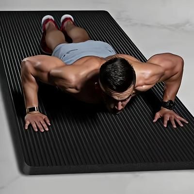 TEMU Men Fitness Mat Thickening Lengthening Yoga Mat For Stretching Cardio Home Workout Exercise Mat