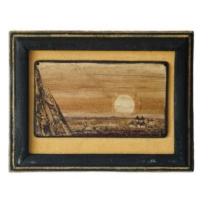 The Sun Rises,'Natural Fiber Landscape Wall Art Handcrafted in Ghana'